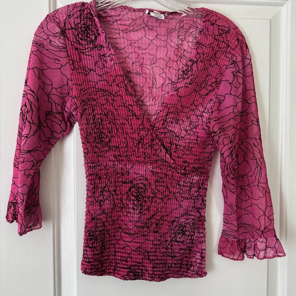 BOGO Cache Elegant Pink Floral Women's Top